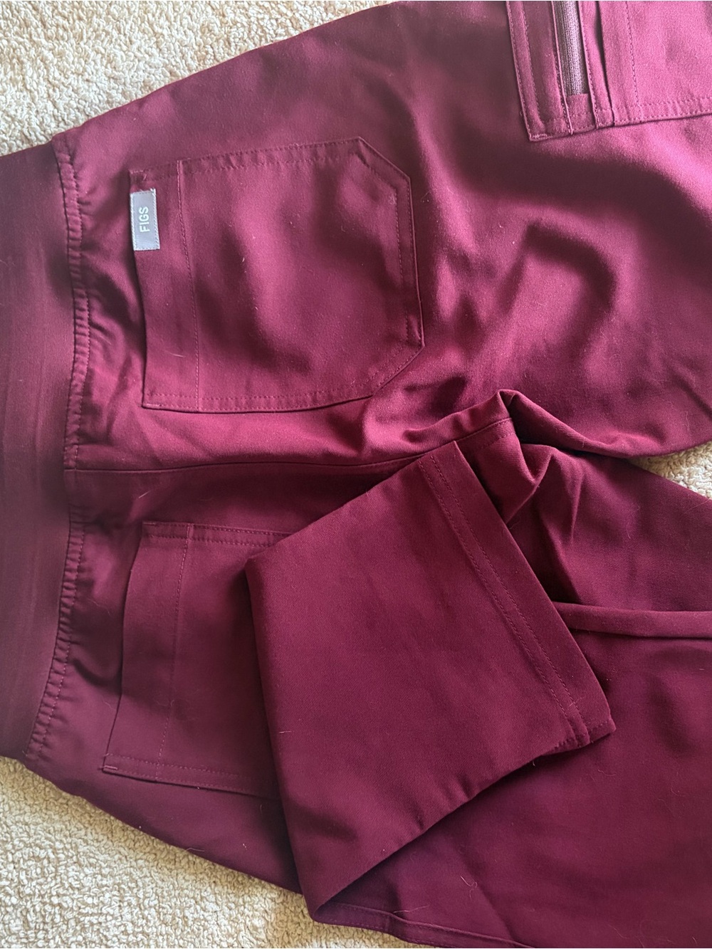 Figs Wine-Colored Scrub Pants